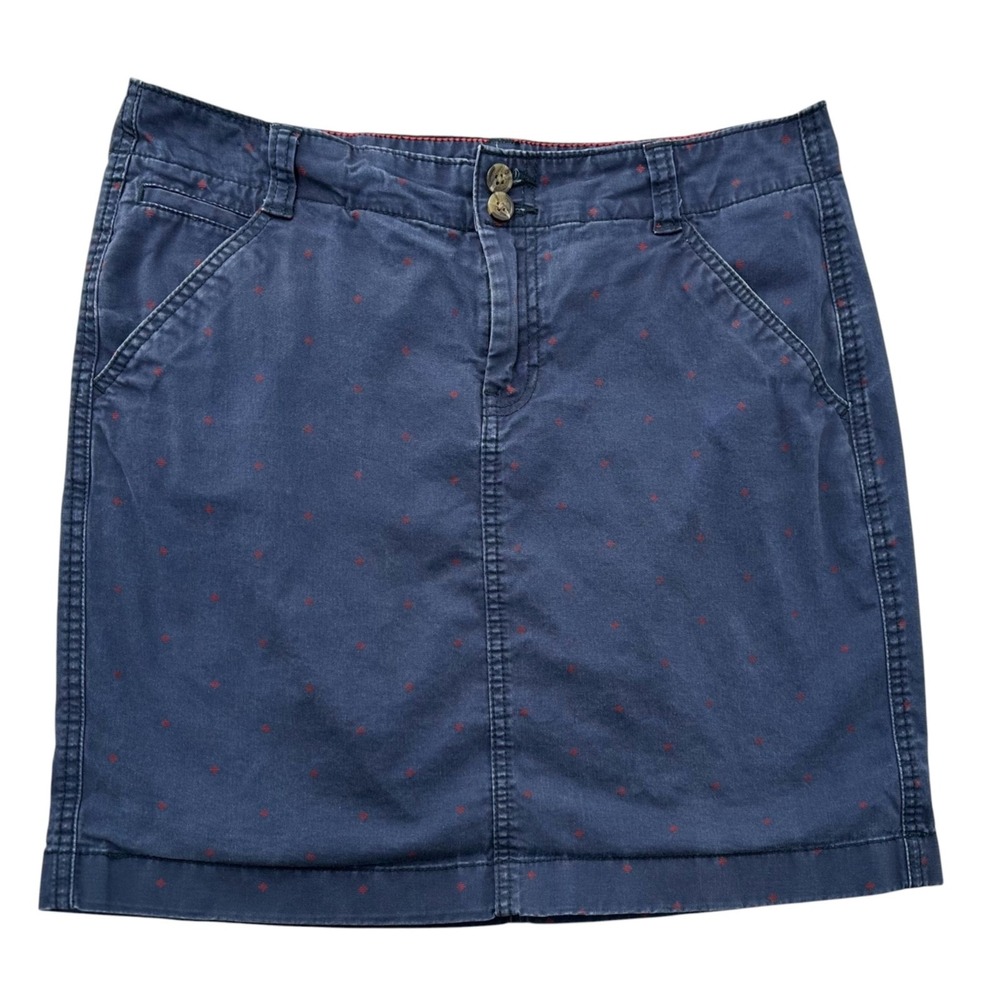 Tommy Hilfiger Twill Skirt Navy Blue Diamond Pattern Chino Pockets Women's 4